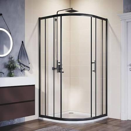 Curved Full Frosted Glass Quadrant Shower Enclosure with Tray
