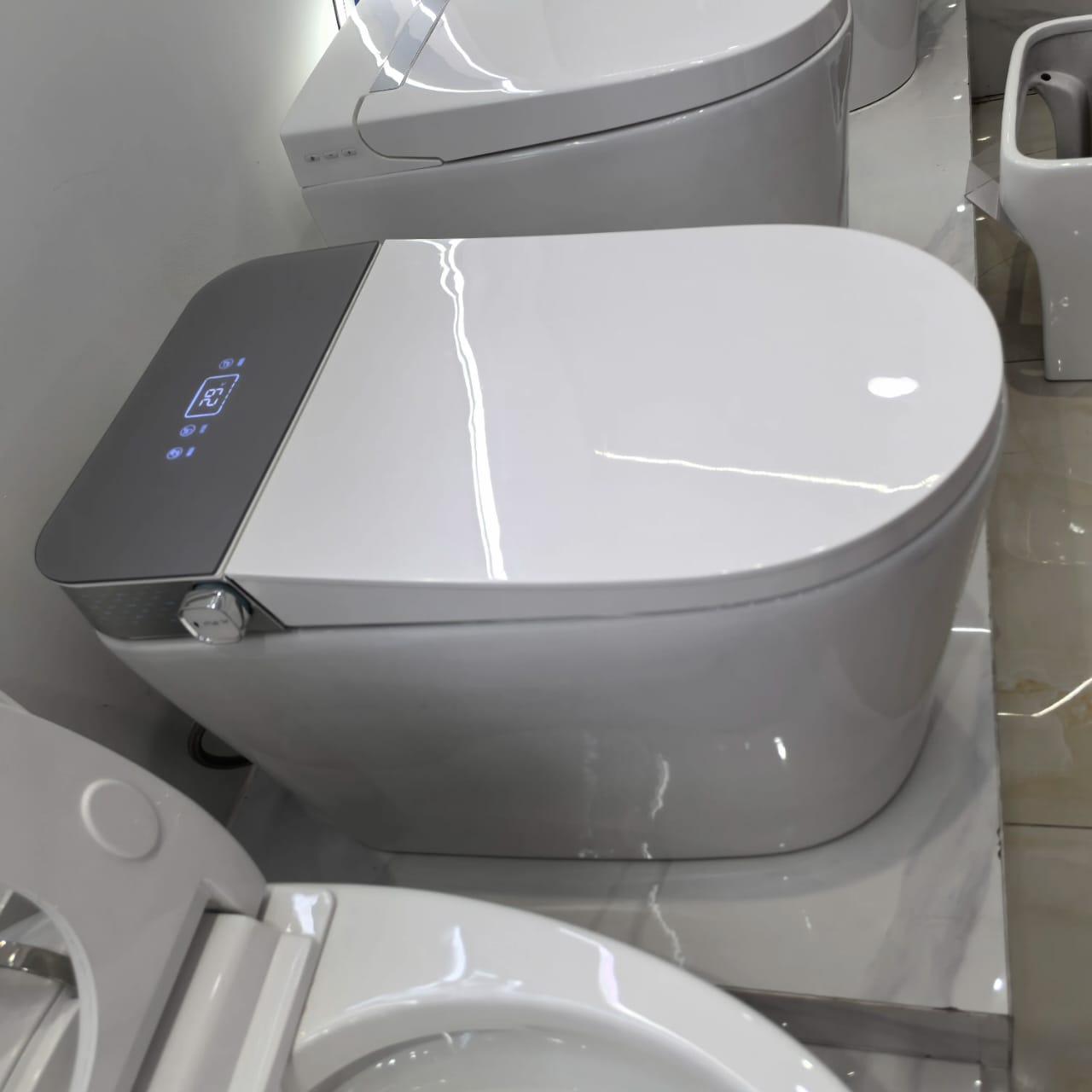 KingsHome Modern Smart One-Piece Toilet (Black Glass Top) view 2