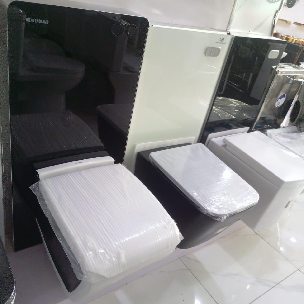 Kingshome Matte Black Wall-Hung Toilet Suite with Concealed Cistern Tower