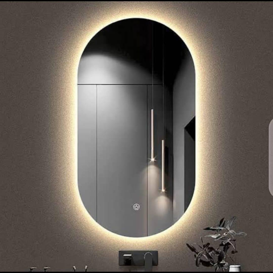 Wall-Mounted Oval LED Smart Touch Bathroom Mirror