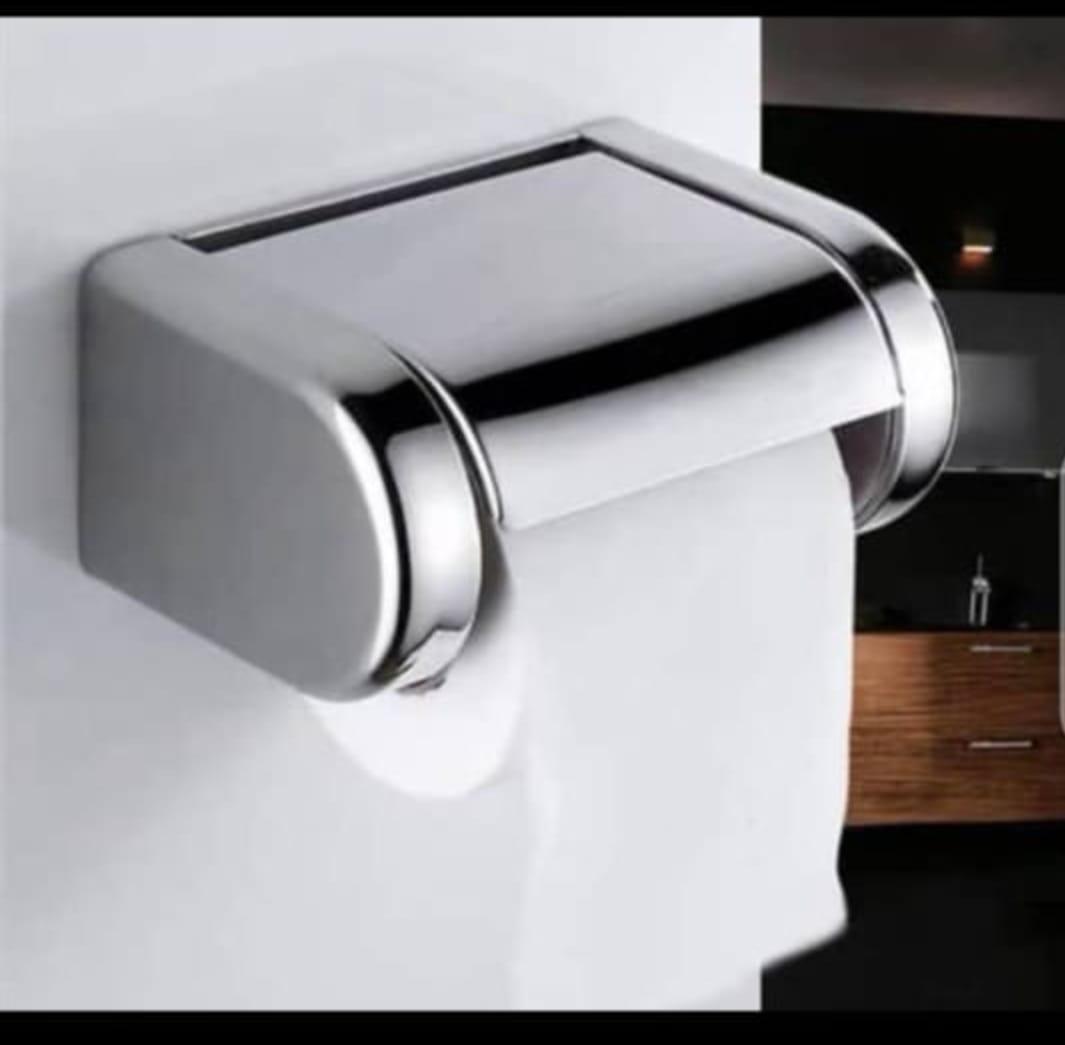 Polished Chrome Waterproof Covered Toilet Paper Roll Holder
